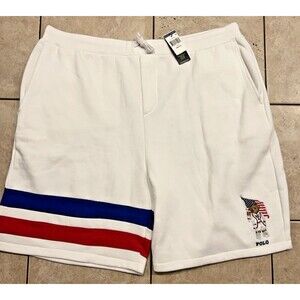 Polo Ralph Lauren Shorts Mens 4XB Team USA Flag Olympic Bear Fleece Sweat NEW